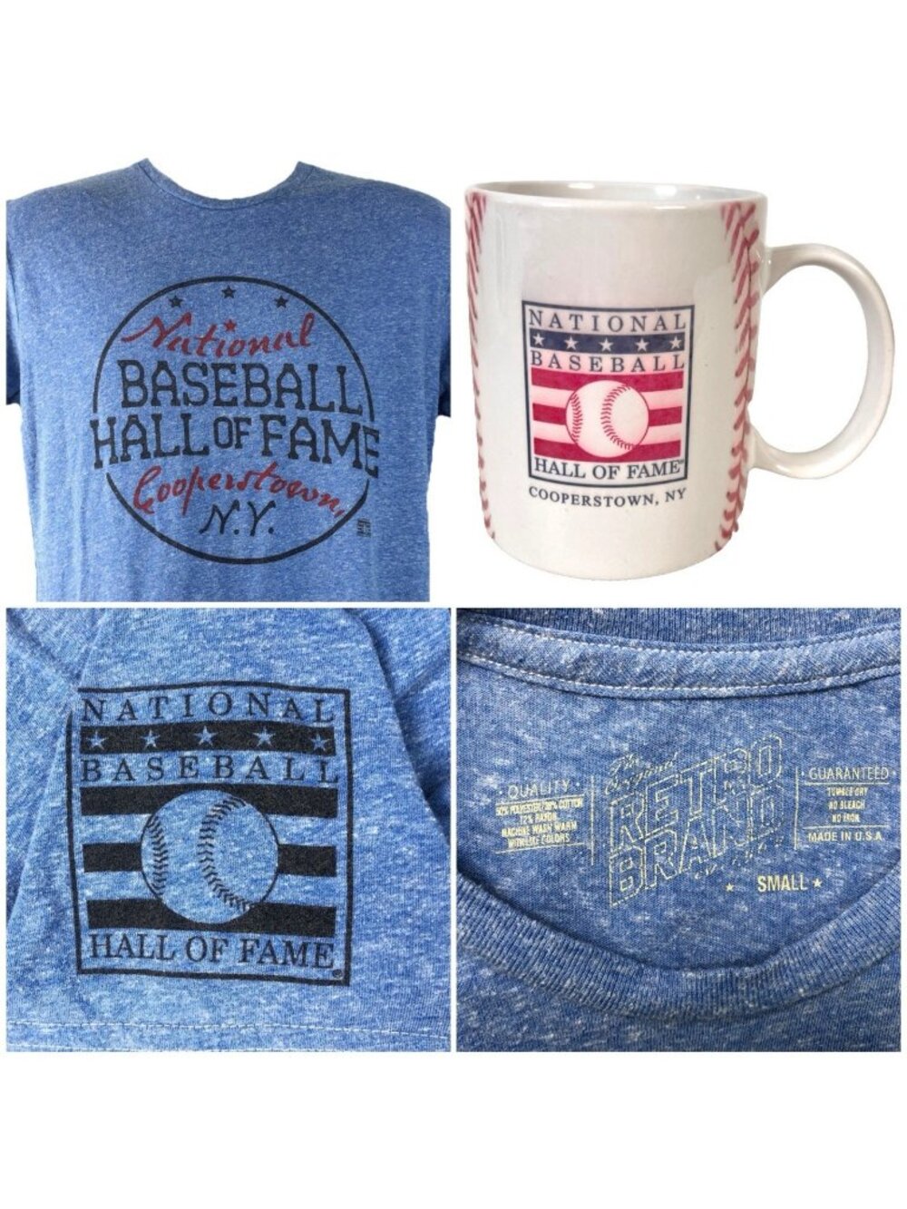 National Baseball Hall of Fame Mens T-Shirt size Small S/M 42"x26" + Coffee Mug